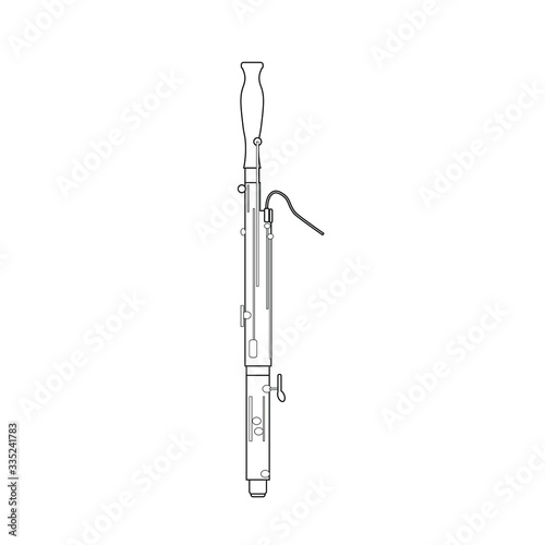 bassoon musical instruments on white background