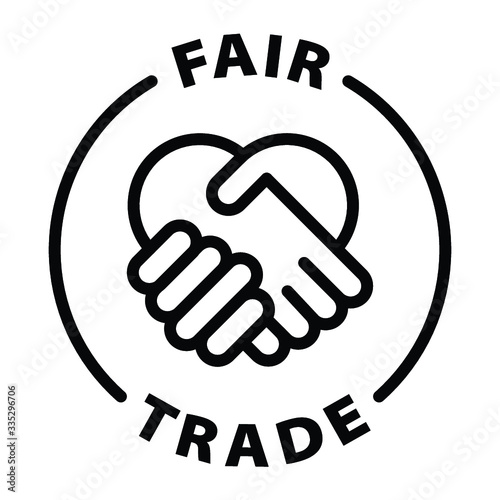 fair trade black outline icon