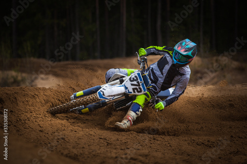 Rider driving in the motocross race