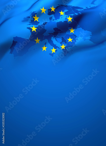 Waving flag of Europe European Union - Full page cover design