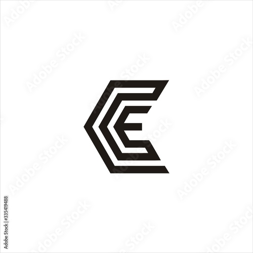 letter ce logo design vector image