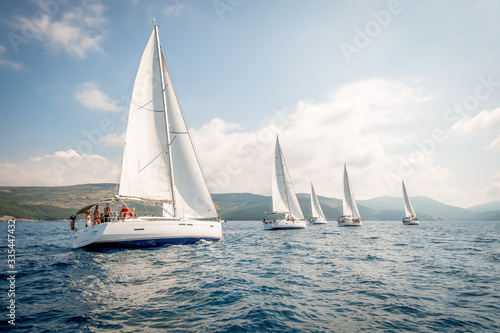 yachts during a sailing regatta at sea