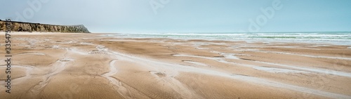 Panoramic view of Cap Blanc-Nez surrounded by the beach and the sea in France