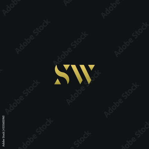 Creative modern elegant trendy unique artistic SW WS S W initial based letter icon logo