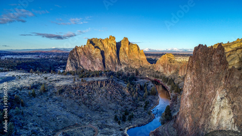 Aerial view of Smith Rock at Sunrise