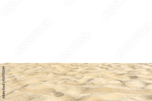 Beach sand texture in summer sun Di cut isolated on white background.