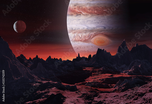 3D illustration of big planet 