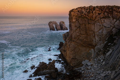 Broken Coast (Costa Quebrada) at sunrise, Cantabria, Spain