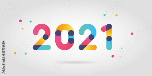 2021 new year numbers with gradient color