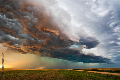 storm clouds over a field