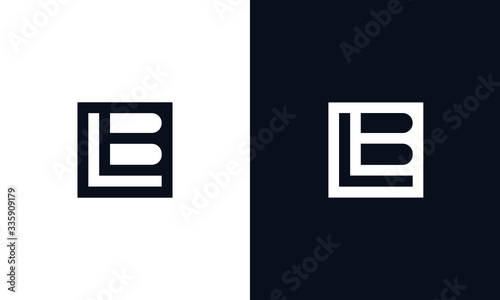 Minimalist Abstract elegant line art letter lb logo. You can find letter L and B in the negative space.