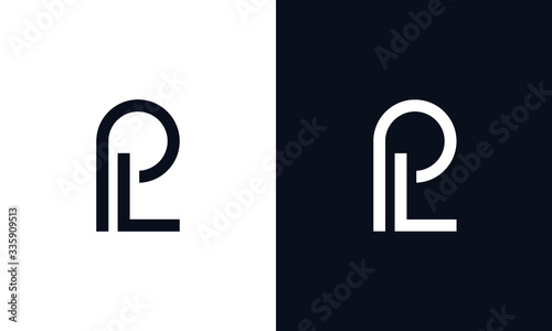 Minimalist Abstract elegant line art letter PL logo. This logo icon incorporate with letter P and L in the creative way.