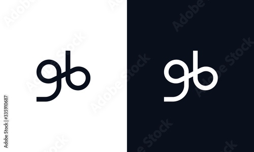Minimalist elegant line art letter GB logo. This logo icon incorporate with letter G and B in the creative way.