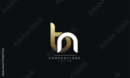 bn nb b n alphabet abstract initial letter logo design vector template
