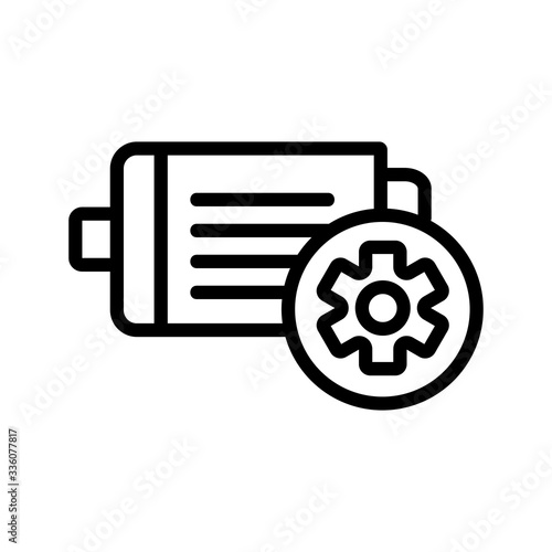 electric motor industrial icon vector. electric motor industrial sign. isolated contour symbol illustration