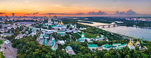 Aerial view of Pechersk Lavra in Kiev. UNESCO world heritage in Ukraine