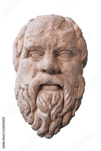Ancient marble head of the greek philosopher Socrates
