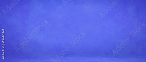 Photo studio background backdrop blue wall with floor with texture