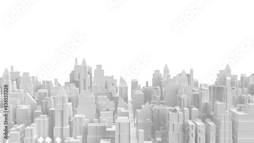  white 3d rendering city building for property business content.