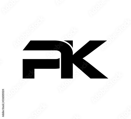 Initial 2 letter Logo Modern Simple Black PK 