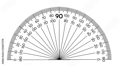 Protractor ruler isolated on the white background