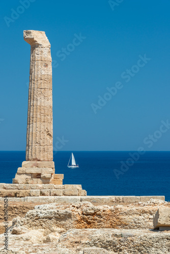 Capo Colonna, column of the Temple of Hera Lacinia, Crotone, district of Crotone, Calabria, Italy, Europe