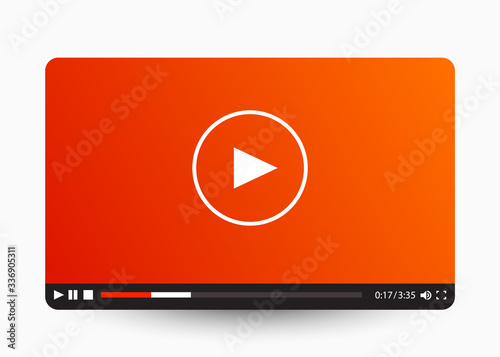 Flat video player template for web and mobile apps.