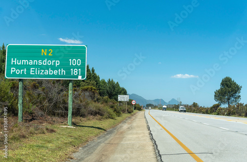 Tsitsikamma, Eastern Cape, South Africa. 2019. The N2 highway at Tsitsikamma along the Garden Route a scenic drive.