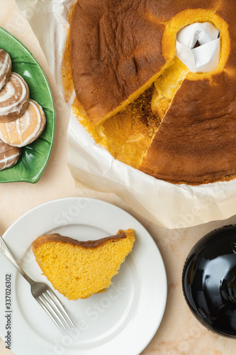 Traditional Portuguese sponge cake, called Pão de Ló