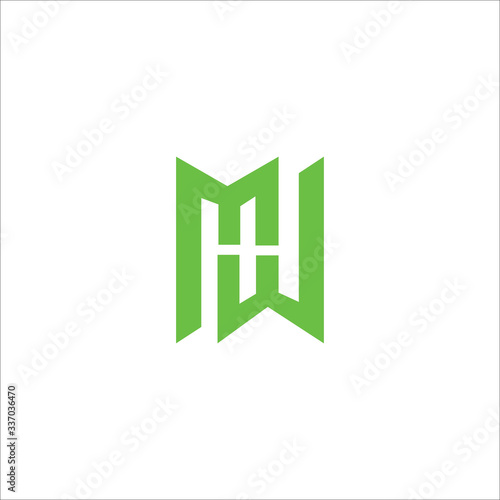 Initial letter mw or wm logo design template