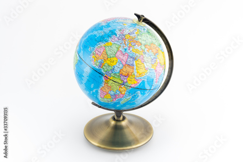 Earth globe with continents maps