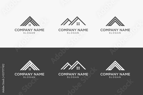 house roof logo design vector
