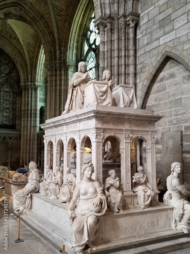 The tomb of Louis XII and Anne of Brittany in Basilica Cathedral of Saint-Denis, France
