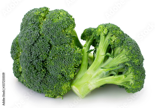 Fresh broccoli on white background