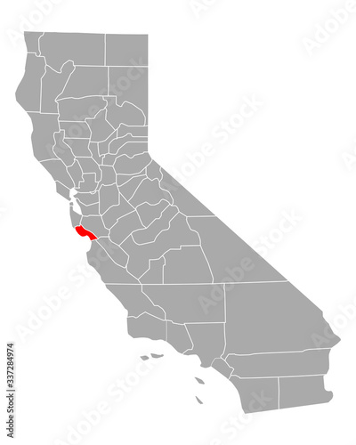 Karte von Santa Cruz in Kalifornien