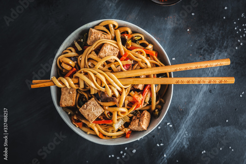 Asian noodles with cheese tofu