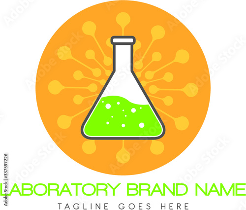 Laboratorium chemiczne logo koncepcja