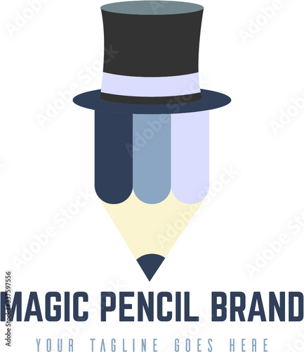 Magiczny ołówek - logo koncepcja