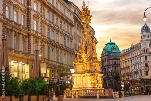 The Plague Column or Trinity Column in the Graben Street of Vienna, Austria