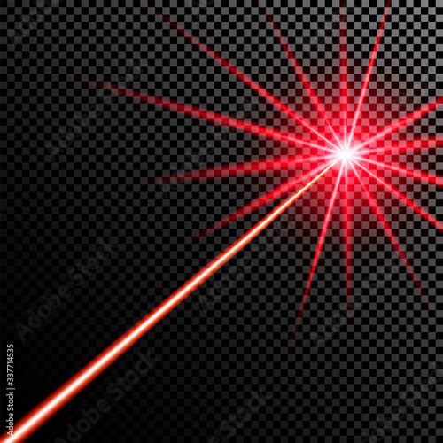 Red laser beam. vector illustration