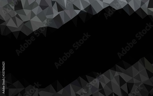 Dark Black vector polygon abstract layout. Creative illustration in halftone style with gradient. Completely new design for your business.