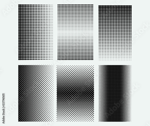 Halftone textures set.Dotted backgrounds.