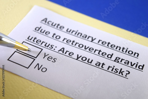 One person is answering question about acute urinary retention due to retroverted gravid uterus.