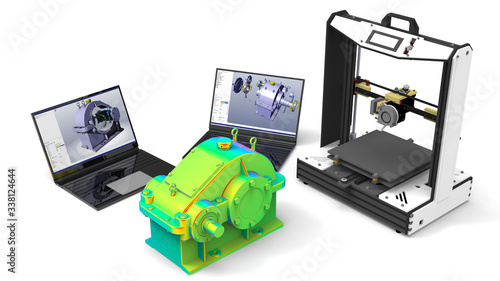 3D rendering - gearbox finite element analysis