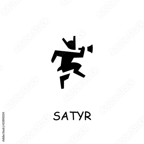 Satyr flat vector icon