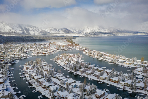 South Lake Tahoe After Winter Snow Storm - Tahoe Keys 