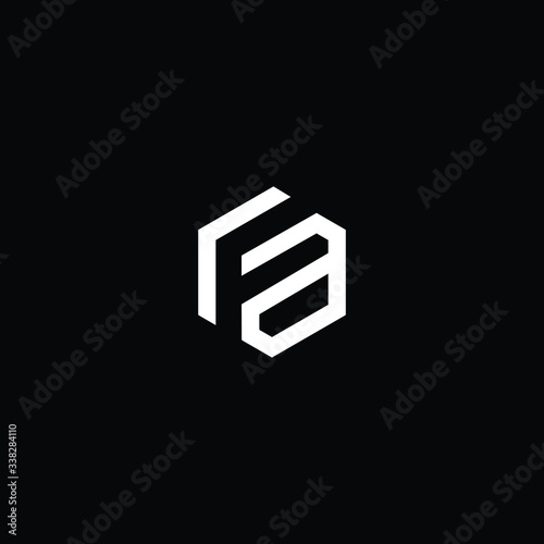 Minimal elegant monogram art logo. Outstanding professional trendy awesome artistic AF FA initial based Alphabet icon logo. Premium Business logo White color on black background