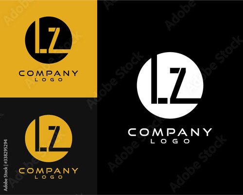 LZ, ZL letter, initial logo design letter with circle shape 