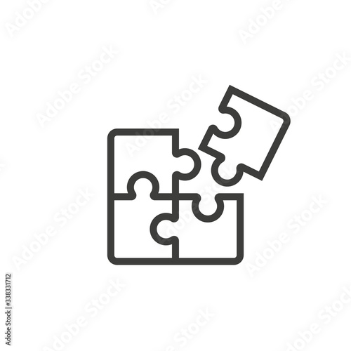 Puzzle pieces icon vector on white background