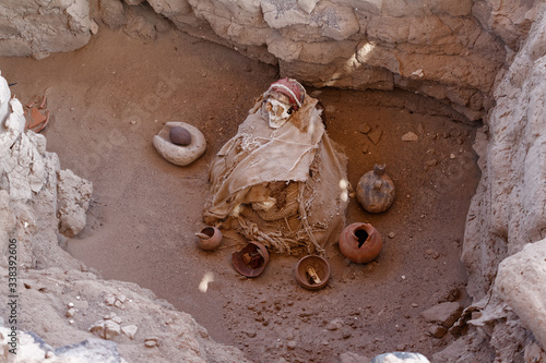 Cmentarz Chauchilla w pobliżu Nazca w Peru